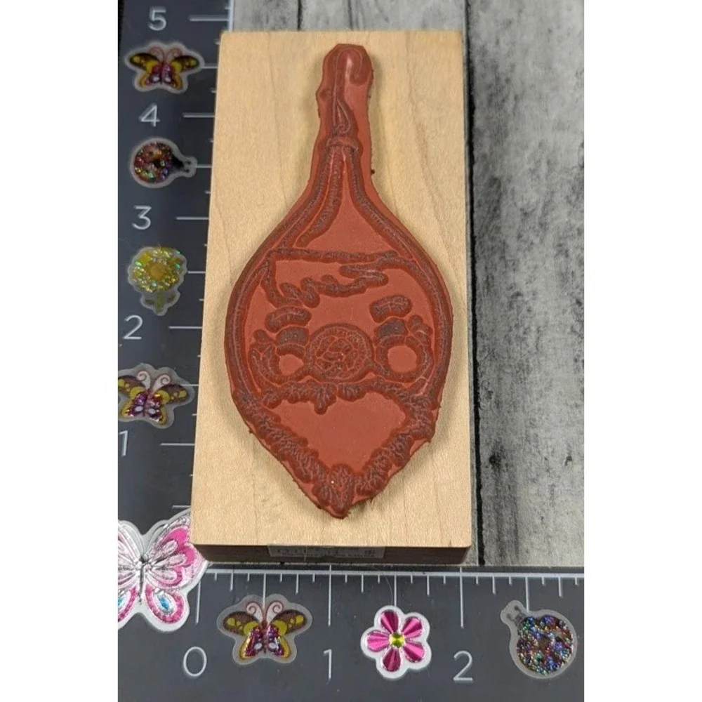 Stampa Rosa Christmas Santa Ornament G6761 2002 Rubber Stamp Wood #K87